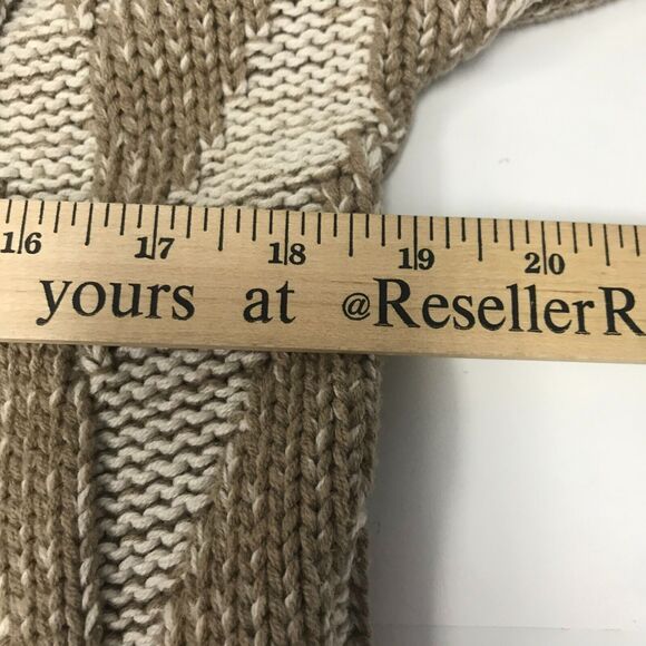 Anthropologie Staring at Stars Cardigan Sweater Womens XS Chevron Tan Ivory - Picture 8 of 9